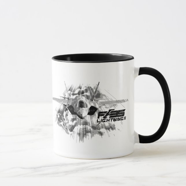 F-35 caneca de café da campainha do relâmpago II (Direita)
