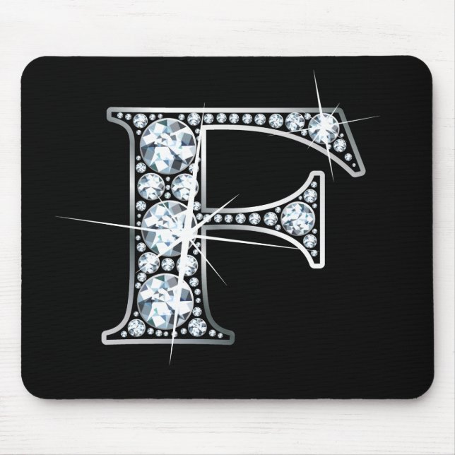 "F" Diamond Bling Mousepad (Frente)