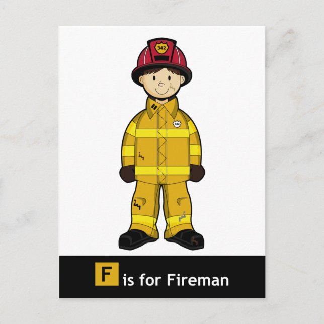 F é para cartão postal Fireman (Frente)