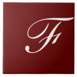 F Monograma Branco inicial em Maroon<br><div class="desc">Letra branca clássica monograma em fundo vermelho escuro,  F.</div>