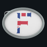 F Monograma sobrado na bandeira do Tomador da Uniã<br><div class="desc">F Monograma sobreposto no Union Jack Flag Belt Buckle Design © Trinkets e coisas 2017 - AHP Design. Todos os Direitos Reservados. 030417</div>
