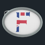 F Monograma sobrado na bandeira do Tomador da Uniã<br><div class="desc">F Monograma sobreposto no Union Jack Flag Belt Buckle Design © Trinkets e coisas 2017 - AHP Design. Todos os Direitos Reservados. 030417</div>