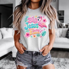 Fã de Jesus com camiseta de Flamingo