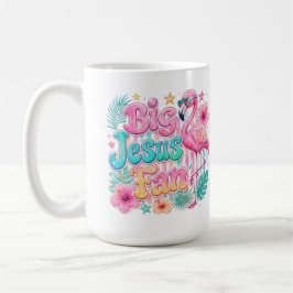 Fã de Jesus com Caneca de Café Flamingo