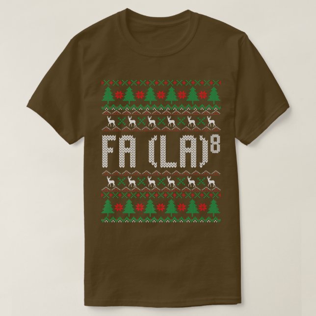 FA (LA)8 Papais noeis Suéteres Fa La Math X (Frente do Design)