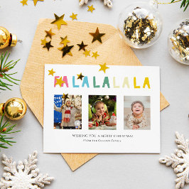 Fa La La Christmas Cute Pastel 3 Photo Collage