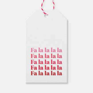 "Fa La La" - Etiquetas de Natal Rosa