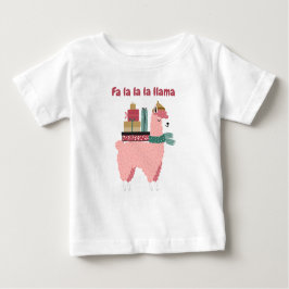 Fa la la lhama camisa de bebê de férias
