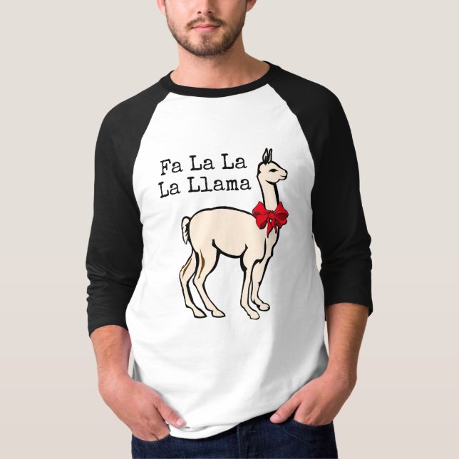 Fa La La Llama Encantada Camisa De Natal (Frente)
