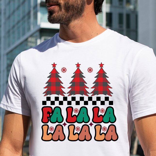 Fa la la Retro Groovy Feriados de Natal (Fa la la la Retro Groovy Christmas Holidays T-Shirt)