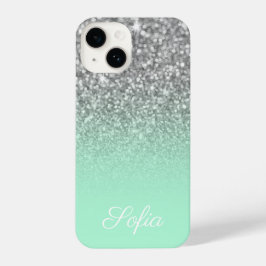 Faaux Silver Glitter e Mint Green Ombre