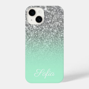 Faaux Silver Glitter e Mint Green Ombre