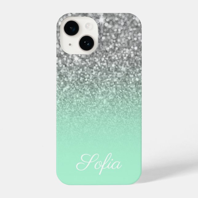 Faaux Silver Glitter e Mint Green Ombre (Verso)