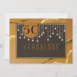 Fab 50º Convite Dourado de Noivado