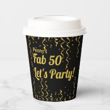 Fab Black e Douradas fitas 50ª Festa de aniversári