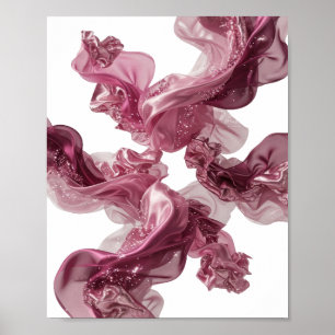 FABRIC FLUFFY FLOWERS Impressão Prata Edgy