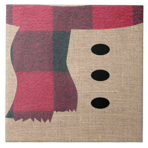 Fábrica divertida Burlap Snowman Xadrez Scarf & B