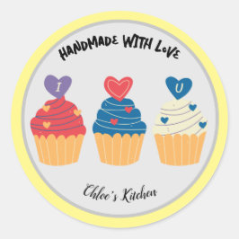 Fabricado à mão com o Love - adesivos para empresa