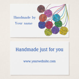 Fabricado à mão por (nome próprio), bolas de fio, 