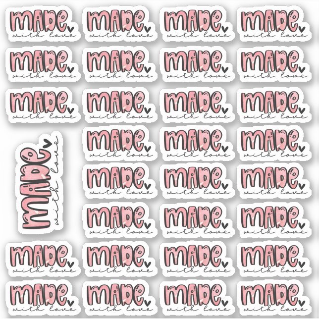 Fabricado com Amor - Adesivos Aquarela (Frente)