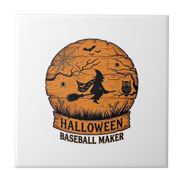Fabricante de Basebol de Halloween Bruxa Voadora L (Frente)
