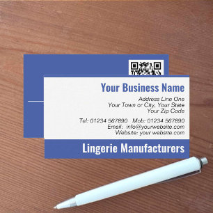 Fabricantes de lingeries Cartão de visita de códig