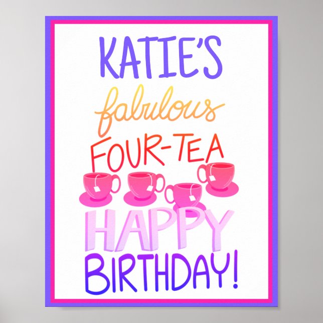 Fabuloso 40 Poster de aniversário de quatro chuvas (Frente)