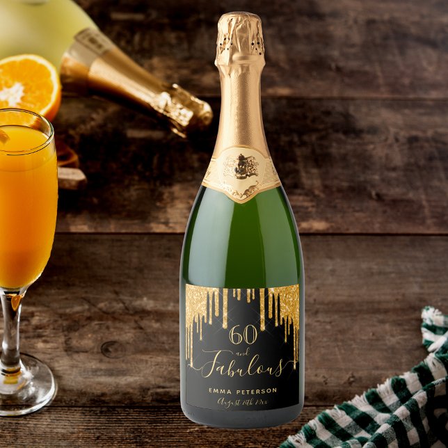 Fabuloso aniversário de 60 anos brilho dourado pre (Criador carregado)