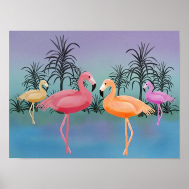 Fabuloso Flamingos Impressão (Frente)