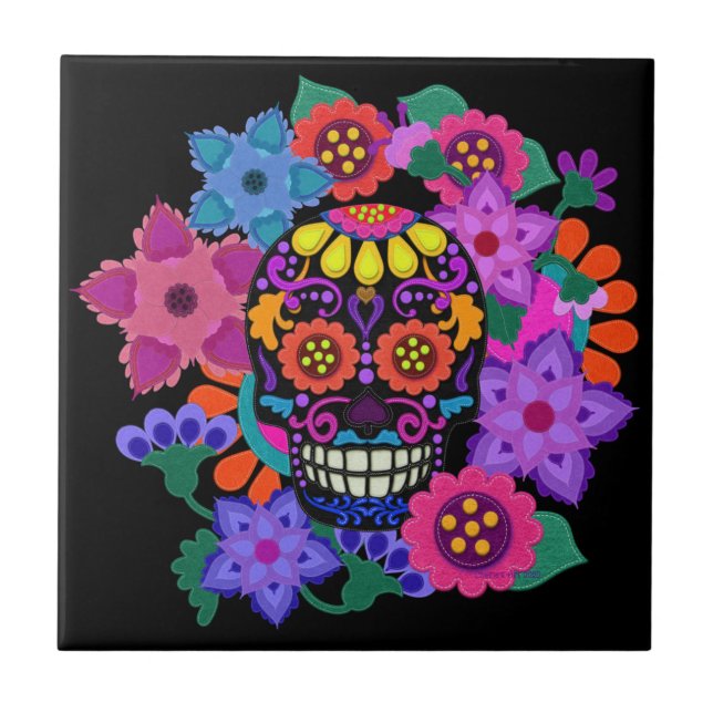 Fabulous Felt Look Sugar Skull Beautiful (Frente)