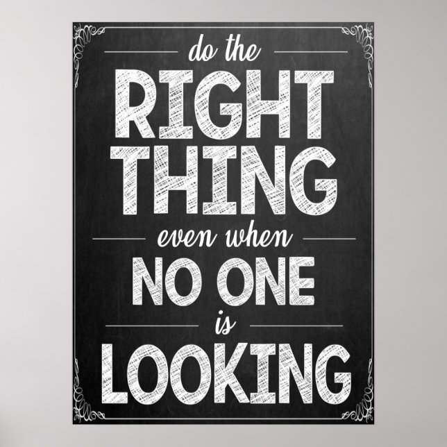 Faça a coisa certa Poster da sala de aula (Frente)