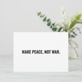Faça a paz não seja um cartão branco negro minimal
