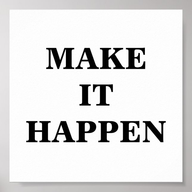 Faça acontecer Poster minimalista (Frente)