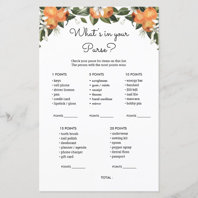 Faça Chá de fraldas o que há nas suas carteiras de (Frente)