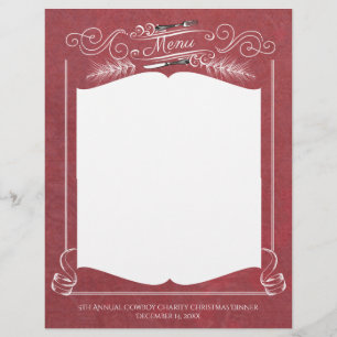 Faca de garfo rico menu de Natal