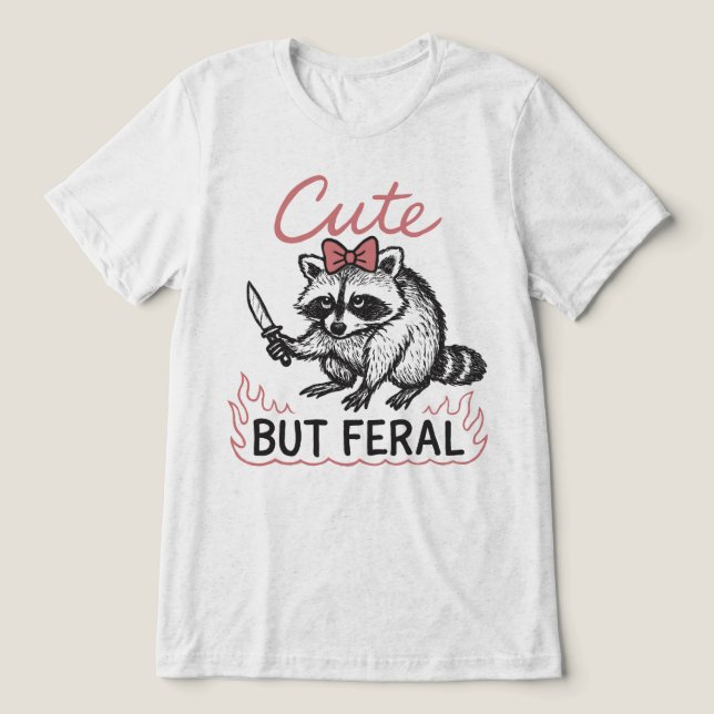 Faca de Guaxinim Fofo porém Feral (Design frontal)