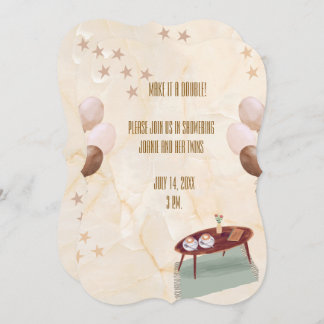 Faça dele um tema de café com duplo Chá de fraldas