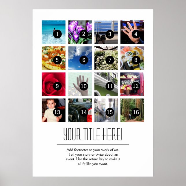 Faça facilmente sua própria foto Poster 16 imagens (Frente)