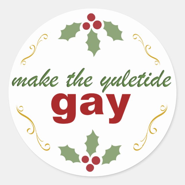 faça o adesivo de gay de yuletide (Frente)
