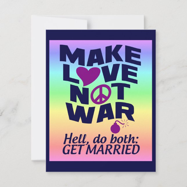 Faça o amor não guerra poster personalizado (Frente)
