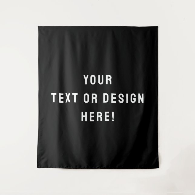 Faça-O Seu - Grande Tapeçaria Preta Personalizada (Frente)