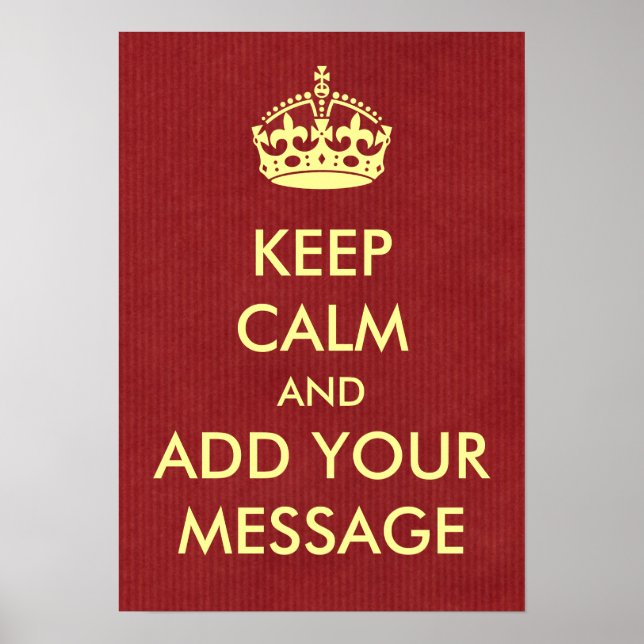 Faça o seu próprio Poster para manter calma (Frente)