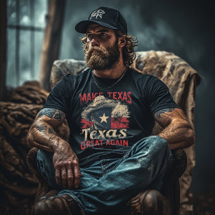 Faça o Texas Grande Novamente Camisa Texas Bandeir