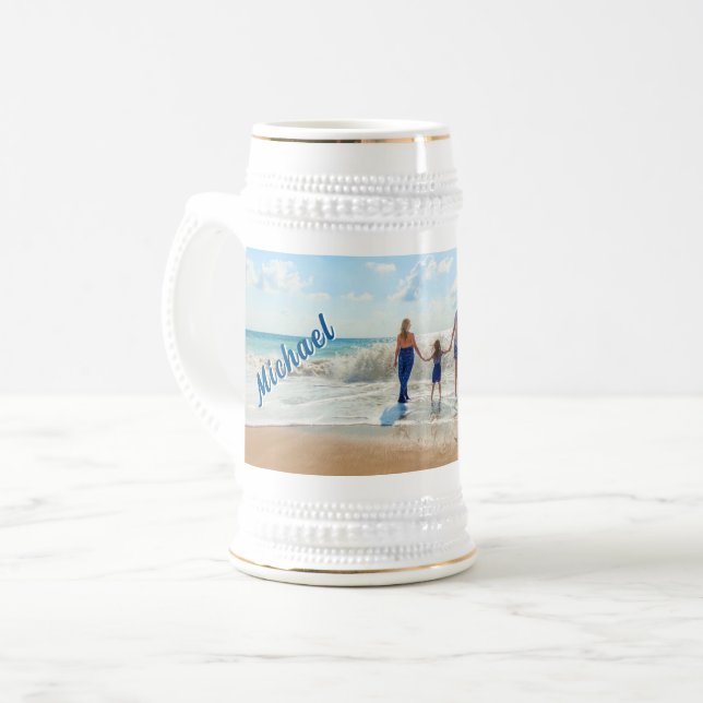 Faça o Upload da Sua Foto Caneca de Cerveja Adicio (Frente Esquerda)