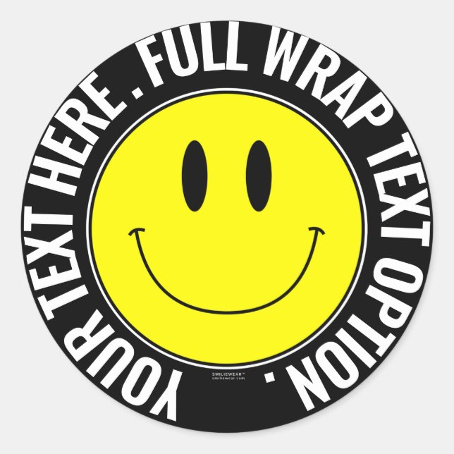 Faça seu próprio adesivo redondo sorridente, embru (Frente)
