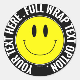 Faça seu próprio adesivo redondo sorridente, embru