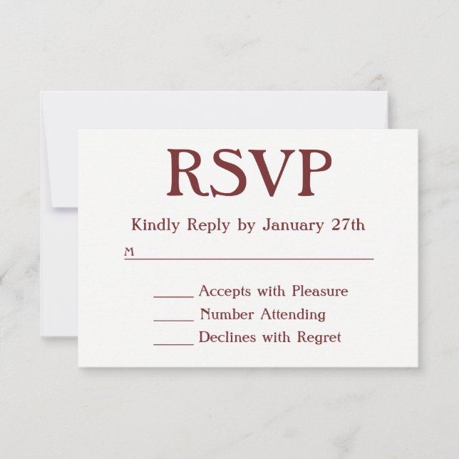 Faça seu próprio Burgundy e RSVP Branco (Frente)