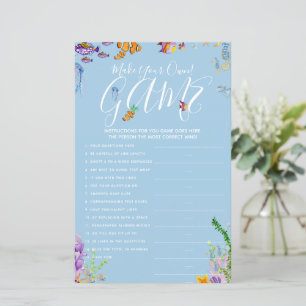 Faça seu próprio jogo sob o Chá de fraldas do mar