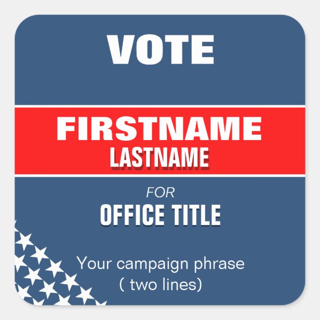 Faça sua campanha com o adesivo quadrado (Frente)