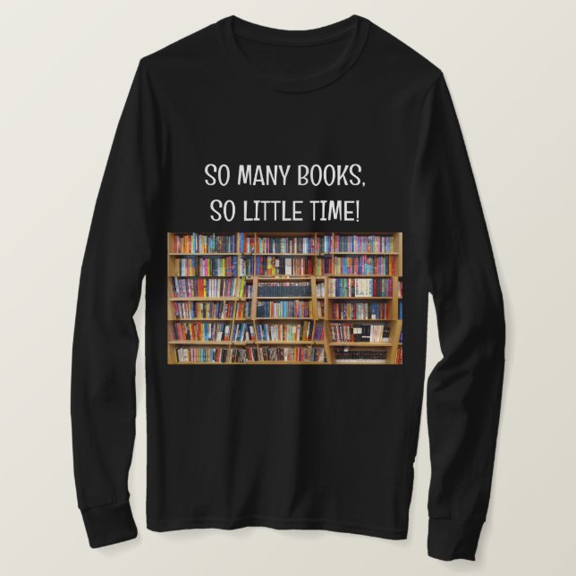 Faça sua própria camiseta de manga longa Booklover (Frente do Design)